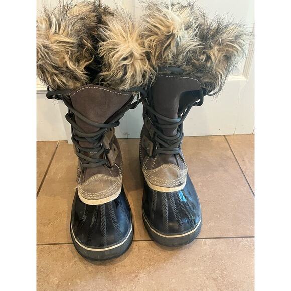 Sorel Joan of Artic Waterproof Snow Boots Women 8 Vegan Faux Fur Lace Up Boots - Picture 5 of 15
